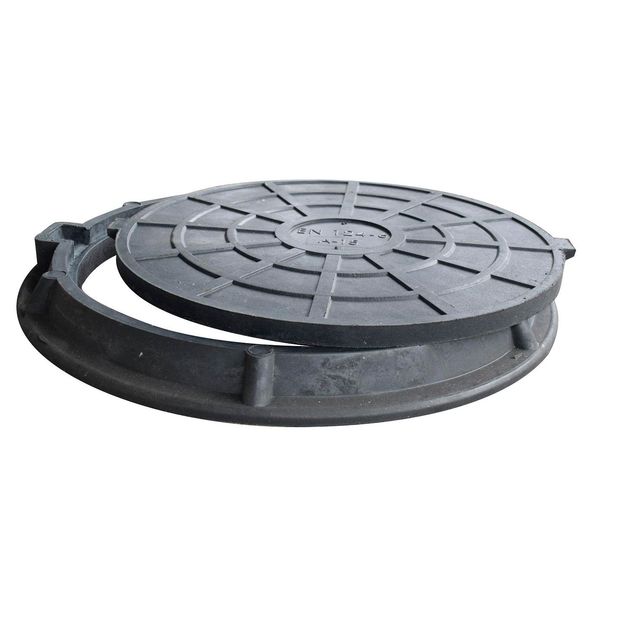 Люк каналізаційний легкий круглий Воюс до 1,5 т (А15Л) чорний, фото , зображення 2 | SNABZHENIE.com.ua