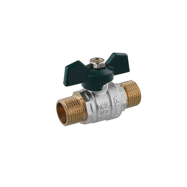 Шаровой кран STA LB 1/2 НН PN40, никелированный, зеленая бабочка, фото  | SNABZHENIE.com.ua