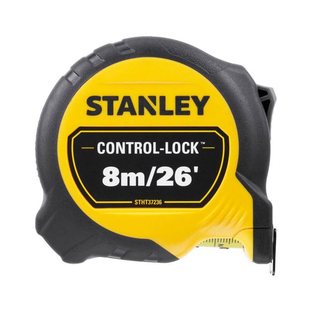 Рулетка CONTROL-LOCK 8 м, 25 мм, резиновый корпус, двухсторонняя шкала., фото  | SNABZHENIE.com.ua