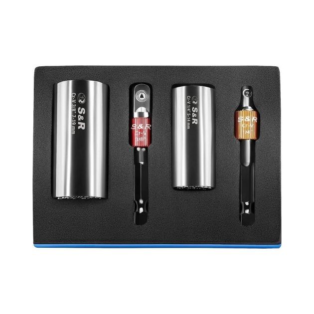 Набор из 2 головок S&R и 2 адаптеров 1/4" и 3/8", фото , изображение 6 | SNABZHENIE.com.ua Набор из 2 головок S&R и 2 адаптеров 1/4" и 3/8", фото , изображение 6 | SNABZHENIE.com.ua