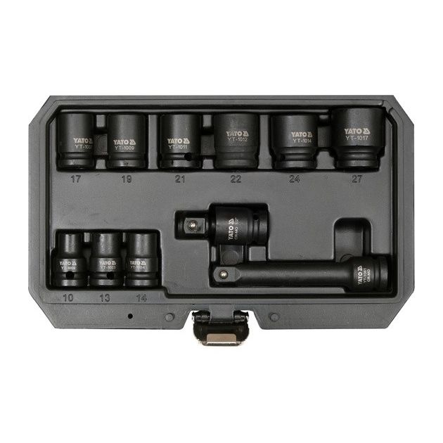 Набор ударных головок YATO 1/2", M10-M27 мм, 11 предметов с удлинителем, фото  | SNABZHENIE.com.ua