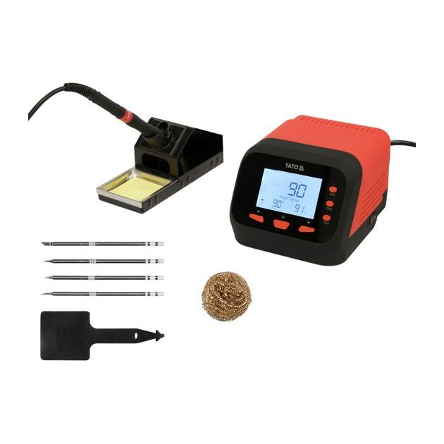 Паяльная станция YATO 110-230V, 75Вт, 90-480°C, жало T12, LCD, фото  | SNABZHENIE.com.ua