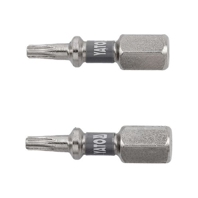 Насадка YATO TORX T10 х 25мм, 6-гранный шпиндель, никелированная, 2шт., фото  | SNABZHENIE.com.ua