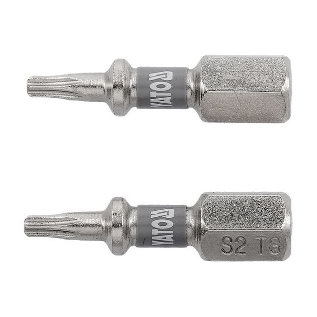Насадка YATO TORX T8 x 25мм, 6-грань 1/4", никелированная, 2шт., фото  | SNABZHENIE.com.ua