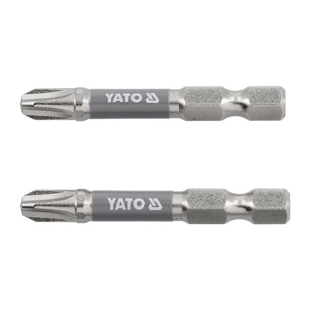 Насадка YATO PH3 x 50 мм, 6-гран. шпиндель 1/4, никелированная, 2 шт., фото  | SNABZHENIE.com.ua