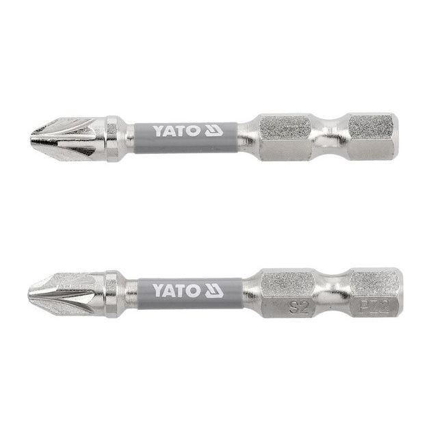 Насадка YATO PZ2 50мм, 6-грань 1/4, нікель, 2шт., фото  | SNABZHENIE.com.ua
