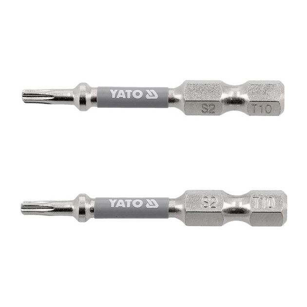 Насадка YATO TORX T10, 50 мм, 6-гранна, 2 шт., нікель, фото  | SNABZHENIE.com.ua