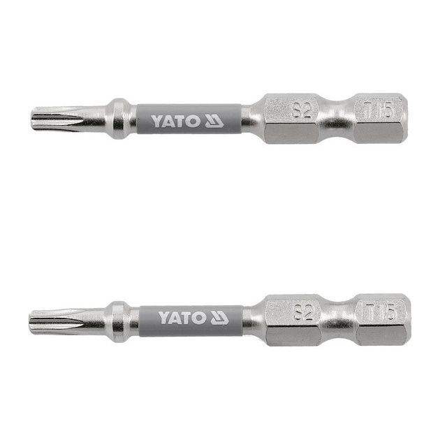 Насадка торцева YATO TORX T15, 50 мм, 2 шт, нікельована, фото  | SNABZHENIE.com.ua