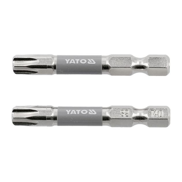 Насадка YATO TORX T40 х 50 мм, 6-гран, никелированная, 2 шт., фото  | SNABZHENIE.com.ua