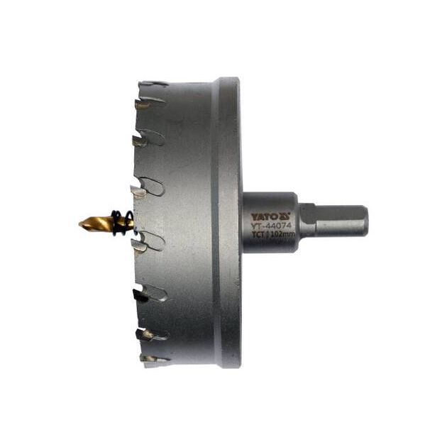 Сверло-коронка по металлу TCT YATO 102x103 мм, до 25 мм, 3/8", фото  | SNABZHENIE.com.ua
