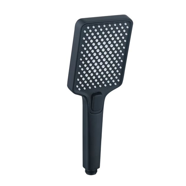 Лейка для душа Qtap Rucni 140x95 мм прямоугольная черная, фото  | SNABZHENIE.com.ua