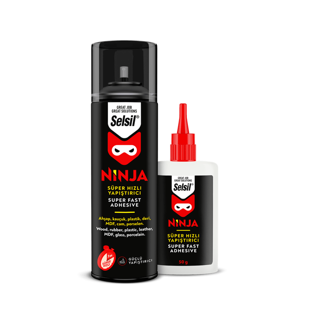 Клей 2-компонентний NINJA MDF: супер швидкий. 400 ML + 100 г. спрей-активатор + цианоакрилат., фото  | SNABZHENIE.com.ua