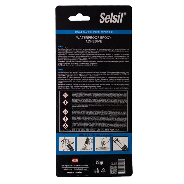 Клей епоксидний 2-компонентний SELSIL 5 хв, водостійкий, 28 г, фото , зображення 2 | SNABZHENIE.com.ua
