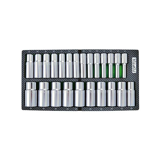 Набор длинных головок 1/2" 8-32мм 24ед. (в ложементе) TOPTUL GEA0241, фото  | SNABZHENIE.com.ua