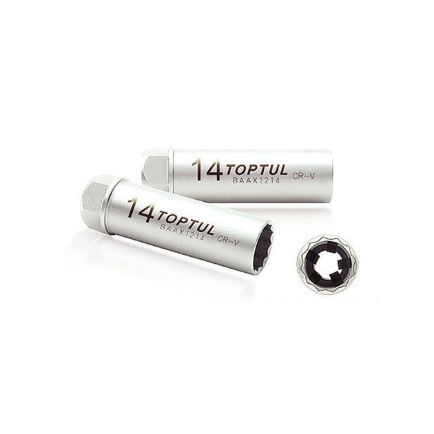 Головка свечная TOPTUL 14мм 3/8" 12-гранная, L 90мм BSBA1214S, фото  | SNABZHENIE.com.ua