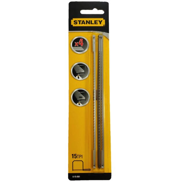 Запасные пилки для лобзика FatMax 160мм, 15 зуб./дюйм, 4 шт. STANLEY, фото  | SNABZHENIE.com.ua
