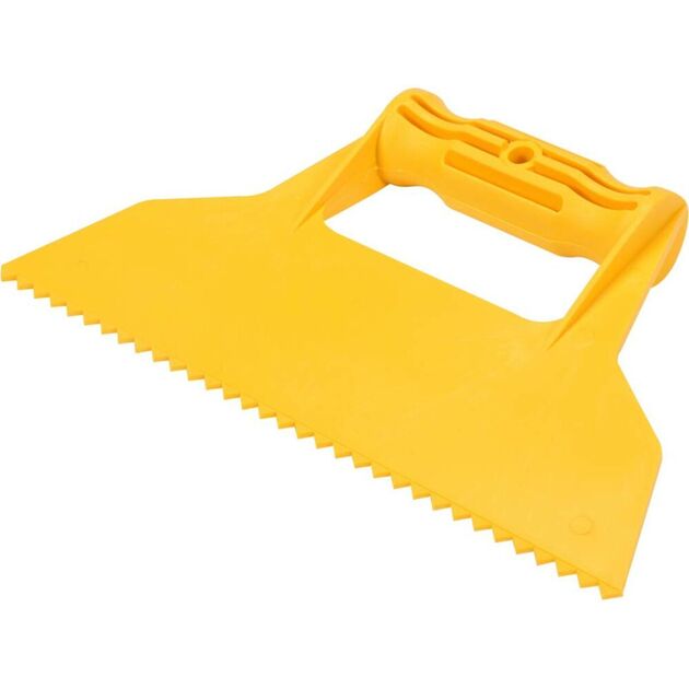 Шпатель для сумішей і клеїв VOREL : L= 225 мм пластиковий, з 3-кутними зубами- 7х7 мм [50], фото  | SNABZHENIE.com.ua