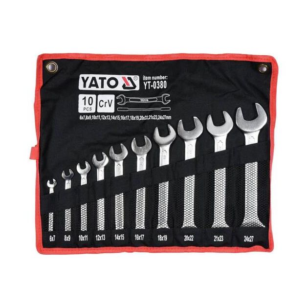 Ключи рижкові YATO CrV, набор 10 шт, 6х7-24х27 мм, фото  | SNABZHENIE.com.ua