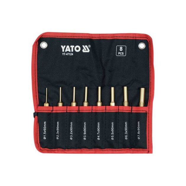 Пробойники латунные YATO, Ø 1,5-7,8 мм, 90 мм, 8 шт., фото  | SNABZHENIE.com.ua