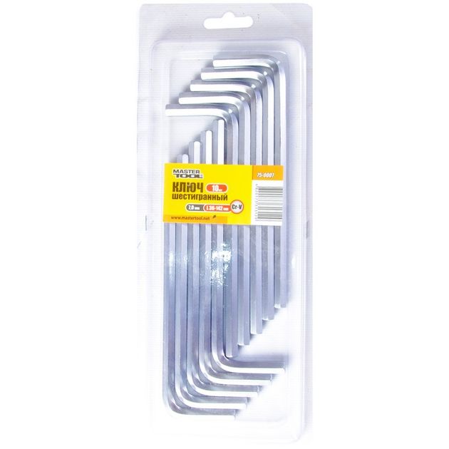 Ключ шестигранный MASTERTOOL CrV 7,0 мм набор 10 шт 75-0007, фото , изображение 2 | SNABZHENIE.com.ua Ключ шестигранный MASTERTOOL CrV 7,0 мм набор 10 шт 75-0007, фото , изображение 2 | SNABZHENIE.com.ua