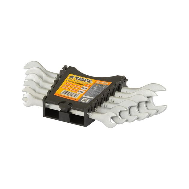 Рожковые ключи MASTERTOOL SATIN FINISH, набор 6 шт (6-17 мм), фото  | SNABZHENIE.com.ua