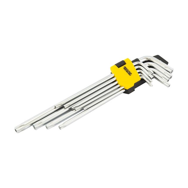 Ключи TORX MASTERTOOL CrV Т10/Т50 набор 9 шт 90/227 мм 75-0961, фото  | SNABZHENIE.com.ua