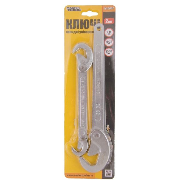 Ключи накидные трубные MASTERTOOL 9-32 мм, 2 шт, 76-0932, фото , изображение 2 | SNABZHENIE.com.ua