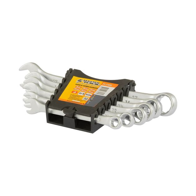 Ключи рожково-накидные MASTERTOOL SATIN FINISH 6 шт (8-17 мм) 71-2106, фото  | SNABZHENIE.com.ua