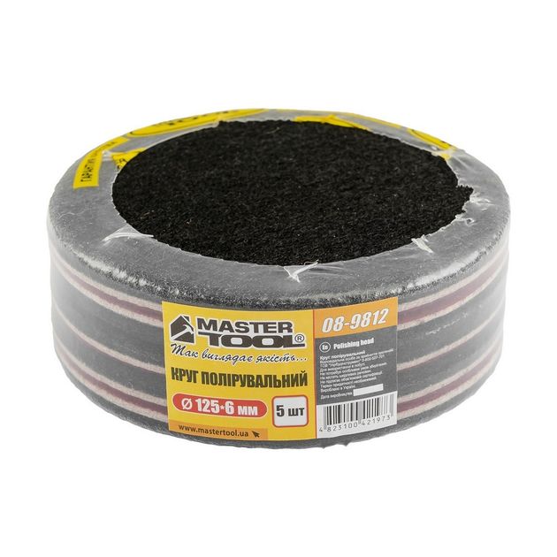 Круг полировочний MASTERTOOL на липучці з синтетичного войлока вологостійкий 6 мм Ø 125 мм набір 5 шт, фото , зображення 6 | SNABZHENIE.com.ua Круг полировочний MASTERTOOL на липучці з синтетичного войлока вологостійкий 6 мм Ø 125 мм набір 5 шт, фото , зображення 6 | SNABZHENIE.com.ua