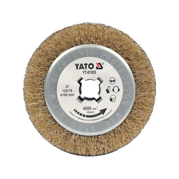 Щетка-вал YATO для шлифовально-брашировочной машины, Ø 120/19 мм, фото , изображение 3 | SNABZHENIE.com.ua