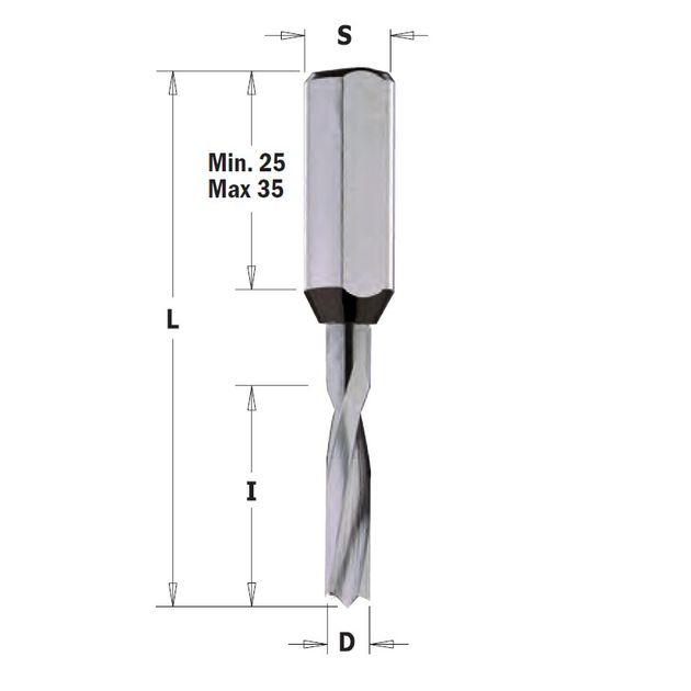 Сверло левое монолитное твердосплавное 4x20x57,5 мм, CMT 10 мм, фото  | SNABZHENIE.com.ua