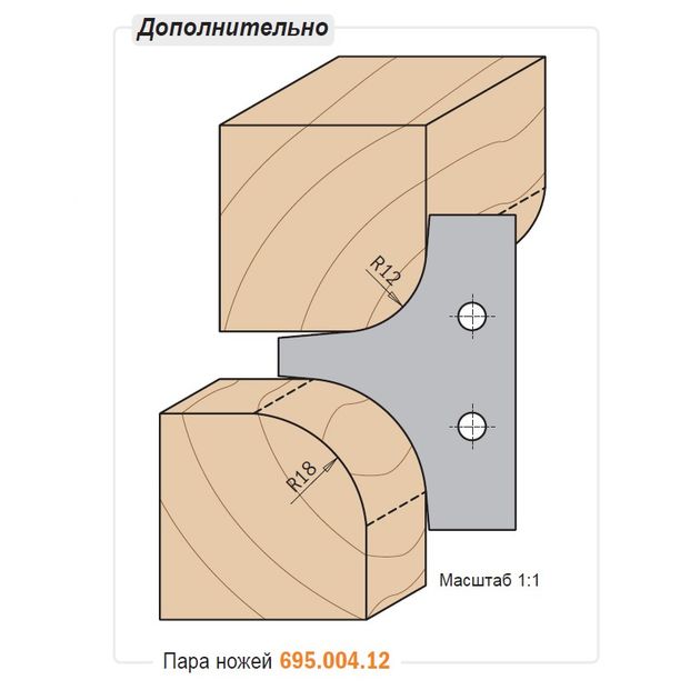Фреза мультирадиусна 132 x 45 мм, посадкове 35 мм CMT (694.004.35), фото , зображення 3 | SNABZHENIE.com.ua