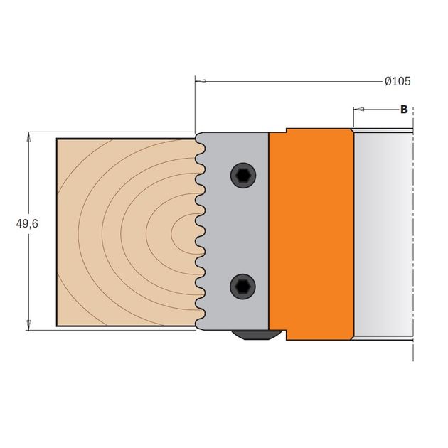 Фреза для сращування 105 x 49,6 мм, посадкове 30 мм CMT (694.008.30), фото , зображення 2 | SNABZHENIE.com.ua