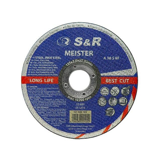Отрезной круг по металлу S&R Meister A 30 S BF 125x2,0x22,2, фото  | SNABZHENIE.com.ua