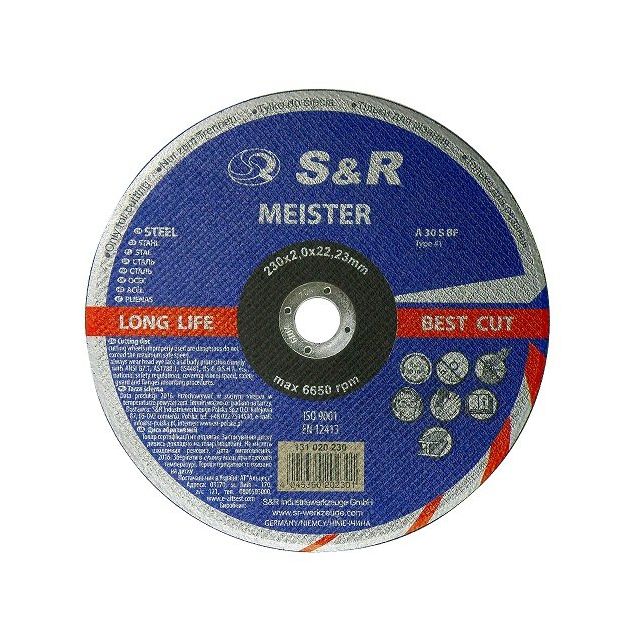 Круг отрезной по металлу S&R Meister A 30 S BF 230x2,0x22,2, фото  | SNABZHENIE.com.ua