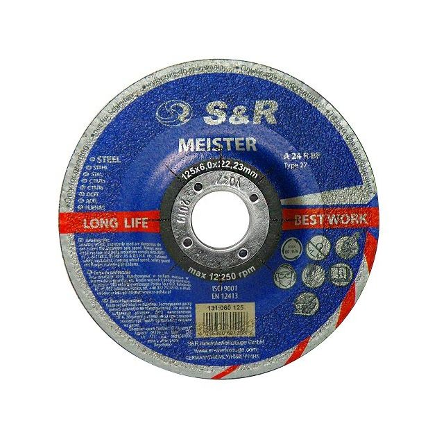 Круг зачистной по металлу S&R Meister A 24 R BF 125x6,0x22,2, фото  | SNABZHENIE.com.ua