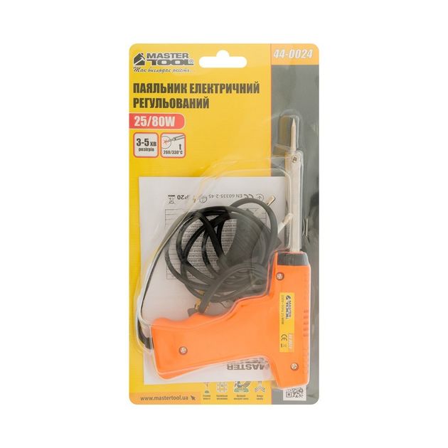 Электрический паяльник MASTERTOOL 25/80 Вт 230V/50Hz, регулируемый, фото , изображение 7 | SNABZHENIE.com.ua Электрический паяльник MASTERTOOL 25/80 Вт 230V/50Hz, регулируемый, фото , изображение 7 | SNABZHENIE.com.ua