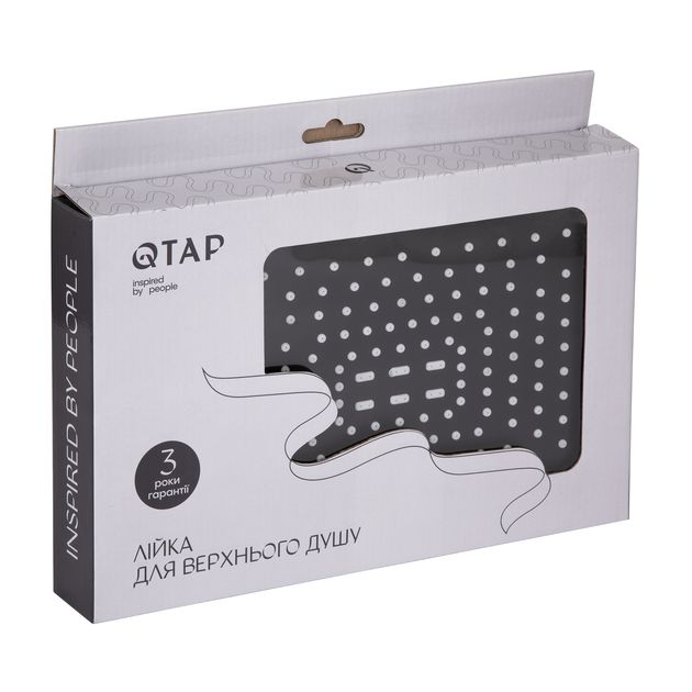 Лейка для верхнего душа Qtap Hlavova 260x180 мм прямоугольная QTHLA107BLM45786 Black Matt, фото , зображення 5 | SNABZHENIE.com.ua Лейка для верхнего душа Qtap Hlavova 260x180 мм прямоугольная QTHLA107BLM45786 Black Matt, фото , зображення 5 | SNABZHENIE.com.ua