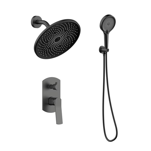 Душевая система Qtap Slavonice скрытого монтажа Gunmetal Black PVD, фото  | SNABZHENIE.com.ua