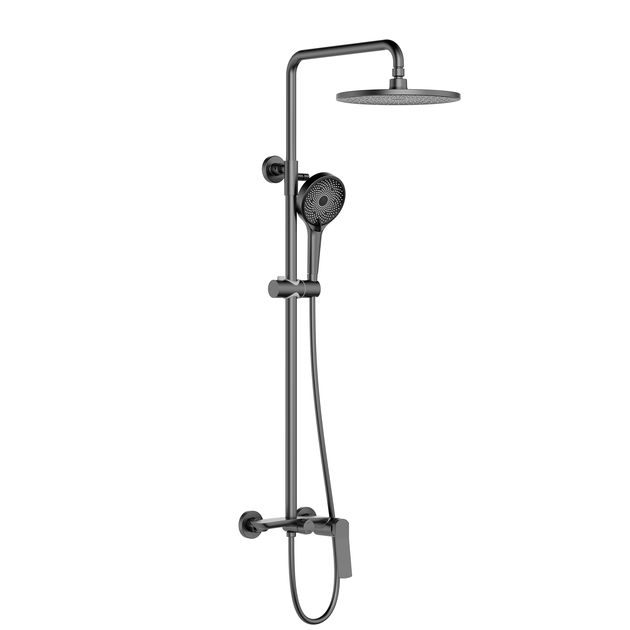 Душевая система Qtap Slavonice на 2 потребителя Gunmetal Black PVD, фото  | SNABZHENIE.com.ua