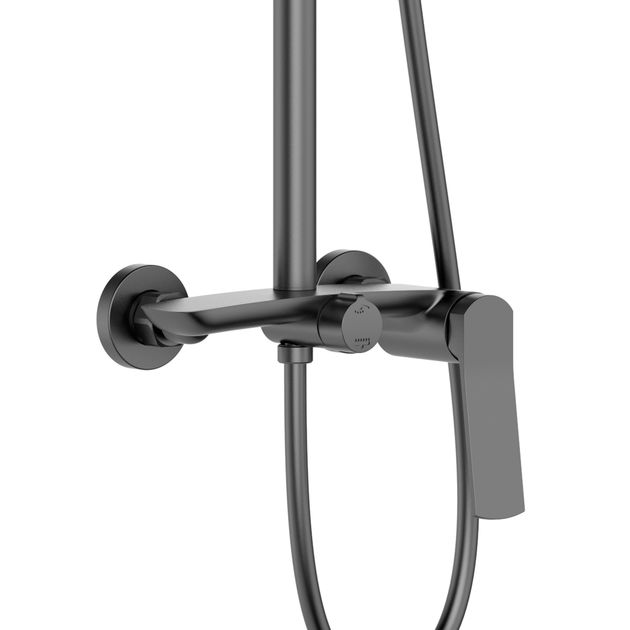 Душевая система для душа Qtap Slavonice на два потребителя QTSLA110GMB45913 Gunmetal Black PVD, фото , зображення 3 | SNABZHENIE.com.ua Душевая система для душа Qtap Slavonice на два потребителя QTSLA110GMB45913 Gunmetal Black PVD, фото , зображення 3 | SNABZHENIE.com.ua