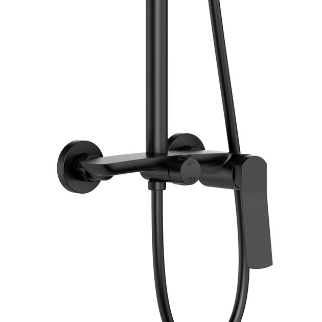 Душевая система для душа Qtap Slavonice на два потребителя QTSLA110BLM45914 Black Matt, фото , зображення 3 | SNABZHENIE.com.ua