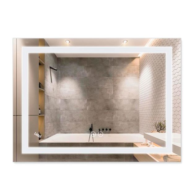 Зеркало Lidz Kubis 700х800 с LED-подсветкой Touch, с антизапотеванием, с диммером, рег. яркости Reverse LD78LF9048070, фото  | SNABZHENIE.com.ua