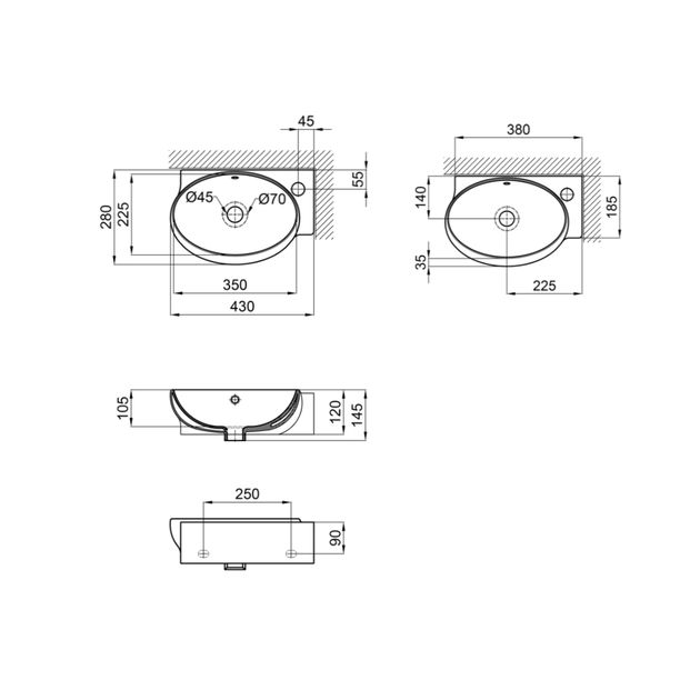 Раковина Qtap Leo 430x290x140 Белая QT11115011RW, фото , изображение 2 | SNABZHENIE.com.ua Раковина Qtap Leo 430x290x140 Белая QT11115011RW, фото , изображение 2 | SNABZHENIE.com.ua