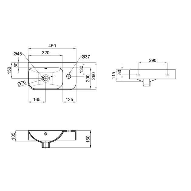 Раковина Qtap Tern 450x260x155 белая QT17115117RW, фото , изображение 2 | SNABZHENIE.com.ua Раковина Qtap Tern 450x260x155 белая QT17115117RW, фото , изображение 2 | SNABZHENIE.com.ua