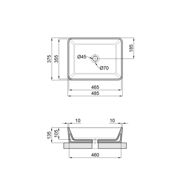 Раковина Qtap Tern 475x370x140 белая QT17112074W, фото , изображение 2 | SNABZHENIE.com.ua