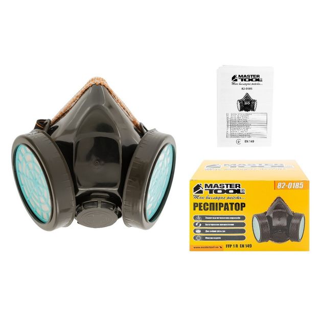 Респиратор-полумаска MASTERTOOL FFP1 R с 2 фильтрами P1 82-0185, фото , изображение 7 | SNABZHENIE.com.ua