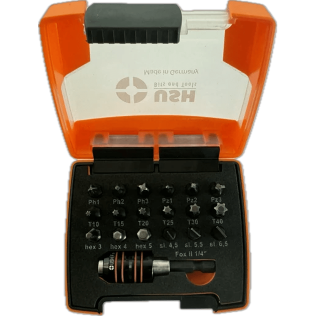 Насадки викруткові Industry USH: з магнітним тримачем, PH, PZ, SL, Torx, HEX, 19 ел, фото , зображення 2 | SNABZHENIE.com.ua