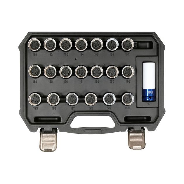 Торцевые головки для гаек колесных дисков OPEL YATO, 1/2", 21 шт., фото  | SNABZHENIE.com.ua