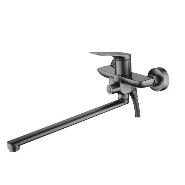Смеситель для ванны Qtap Vlasta New с душем, Gunmetal Black PVD, фото  | SNABZHENIE.com.ua